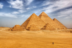 Pyramids by camel