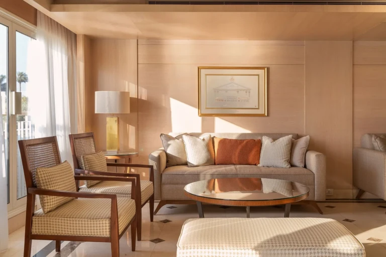 Jaz Viceroy suite sitting area with sofa and armchairs