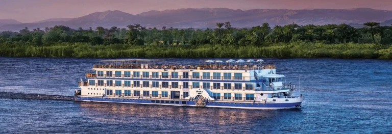 Oberoi Philae cruise ship sailing on the Nile