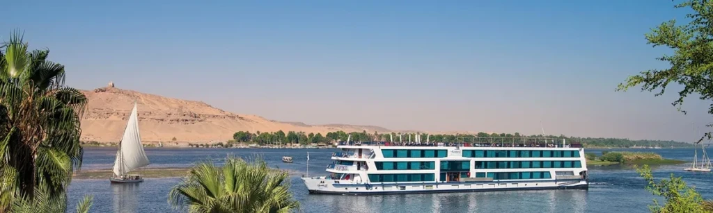 MS Amwaj Living Stone cruising the Nile near Aswan