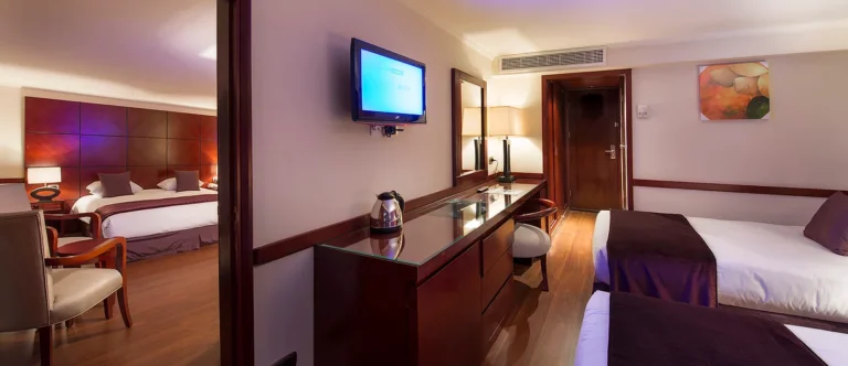 Connecting cabins with desk and TV on the Amwaj Living Stone