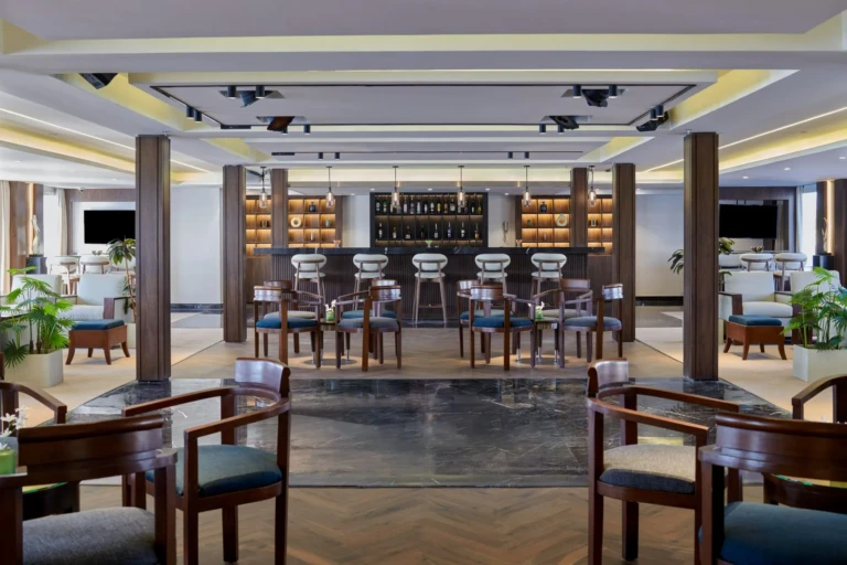 Royal Lily bar with stools and lounge seating