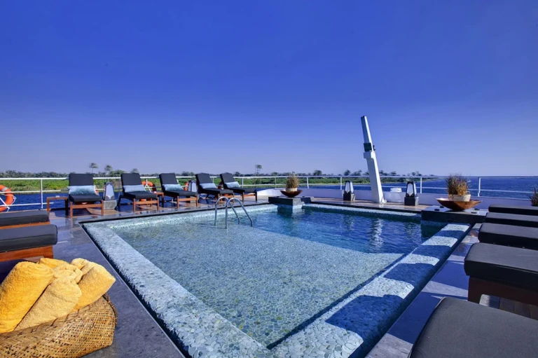 Sanctuary Nile Adventurer rooftop pool with sun loungers