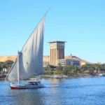 Felucca sailing on the Nile in Aswan