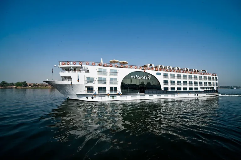 Farah cruise ship sailing on the Nile under a clear sky