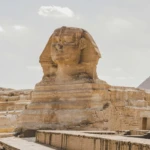 Great Sphinx and pyramid at Giza