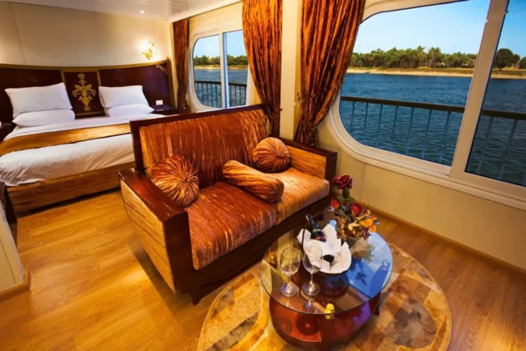 Suite sofa and fruit platter by Nile windows on the Al Hambra