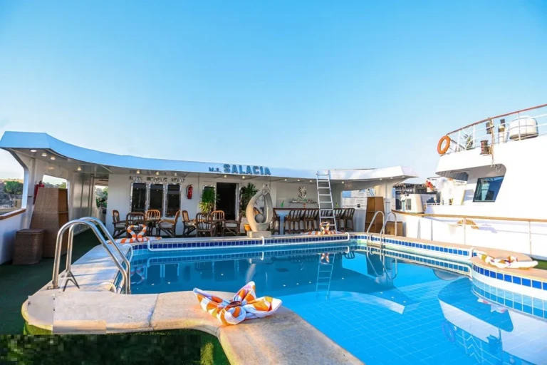 MS Salacia pool with the deck bar behind