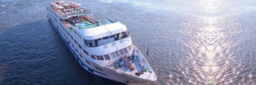 MS Salacia Nile cruise ship from above