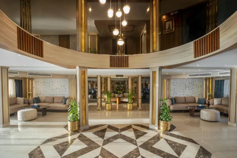 Atrium with chandelier and lobby sofas on the Renaissance