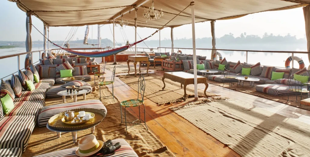 Sun deck of a dahabiya on the Nile