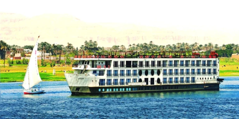 The MS MayFair, an ultra deluxe five-star Nile cruise ship, sailing between Luxor and Aswan