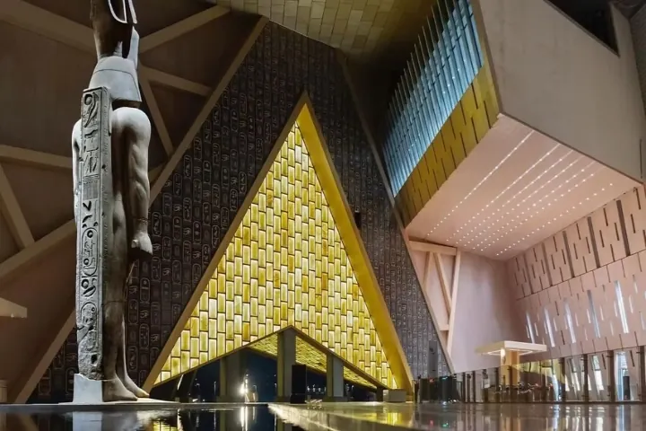 The Grand Egyptian Museum near the Giza Pyramids
