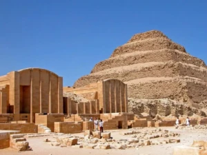 Step Pyramid of Djoser with the restored entrance colonnade at Saqqara