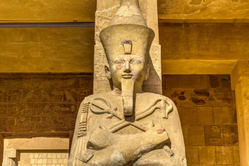 Osiride statue of Hatshepsut in her temple at Deir el-Bahari