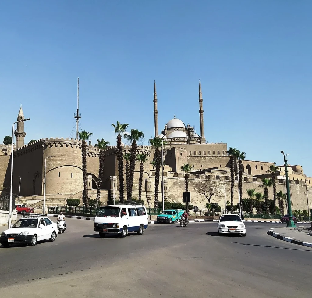 Cairo Citadel, remote view of Muhammad Ali Mosque from Al-Qal'a square