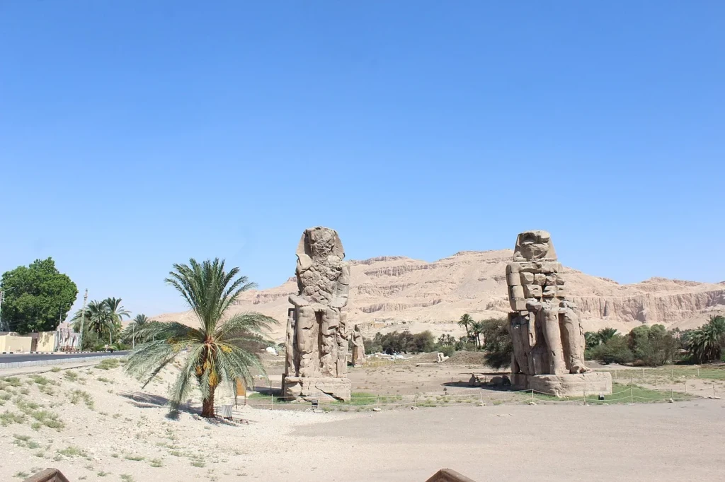 Colossi of Memnon among fields