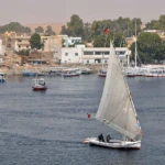 Felucca sailing on the Nile in Aswan