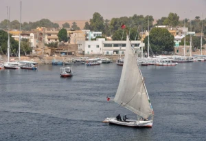 Felucca sailing on the Nile in Aswan