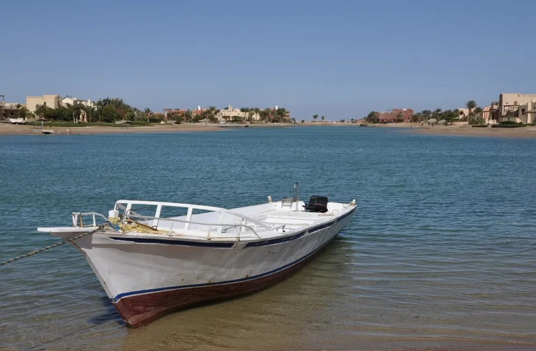 Boat on a lagoon in El Gouna
